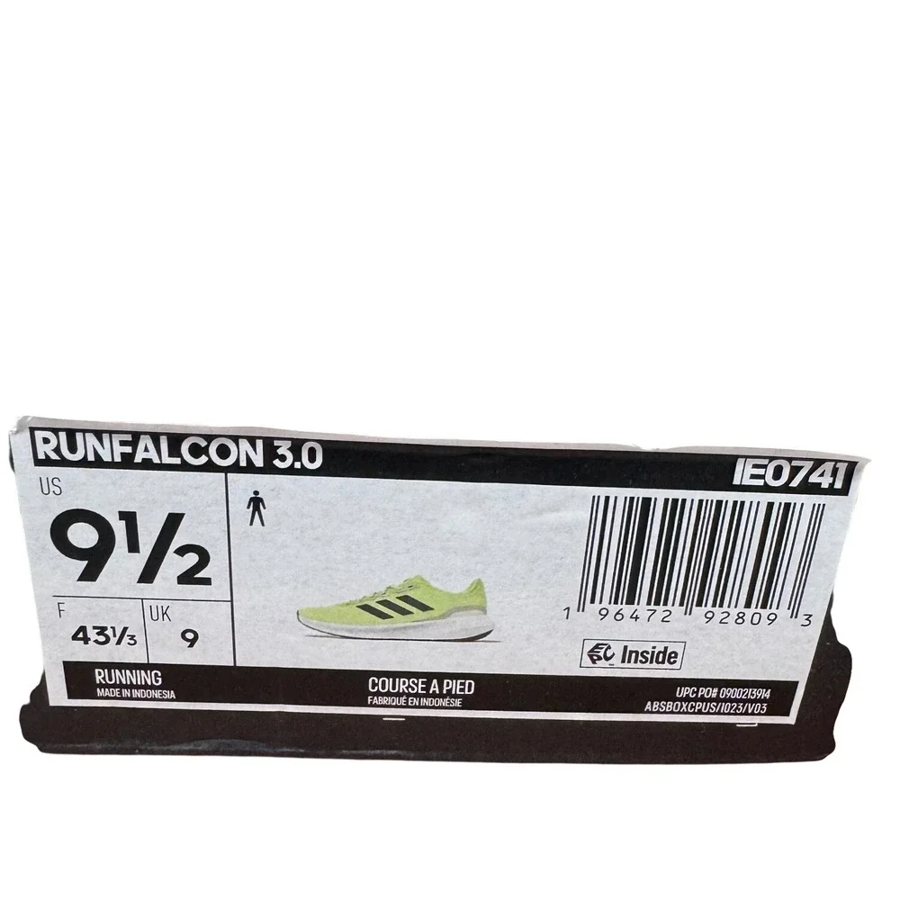 Adidas Runfalcon 3.0 Mens Running Shoes Lucid Lemon Black IE0741 Mens 9.5